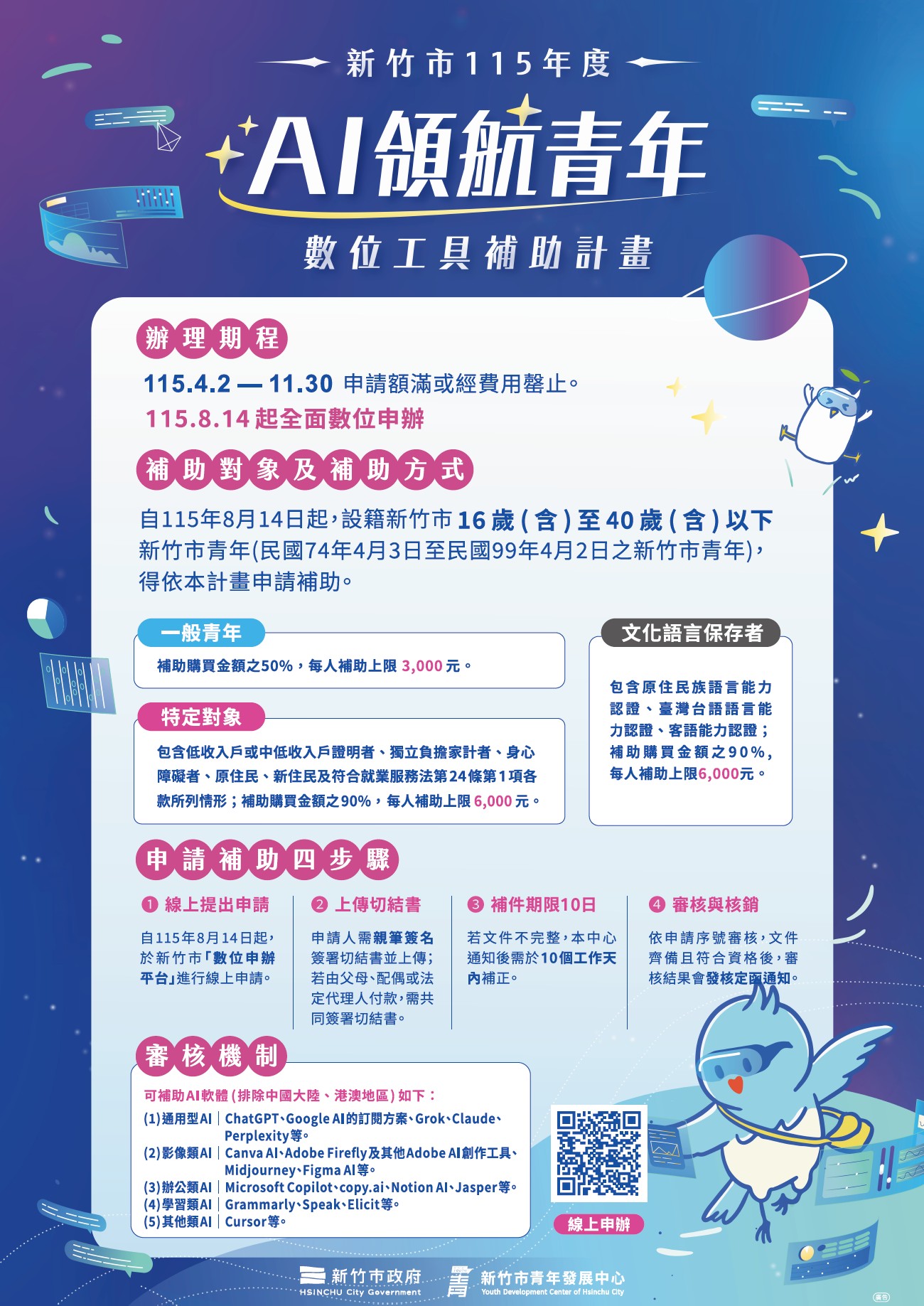 115年度AI領航青年數位工具補助計畫