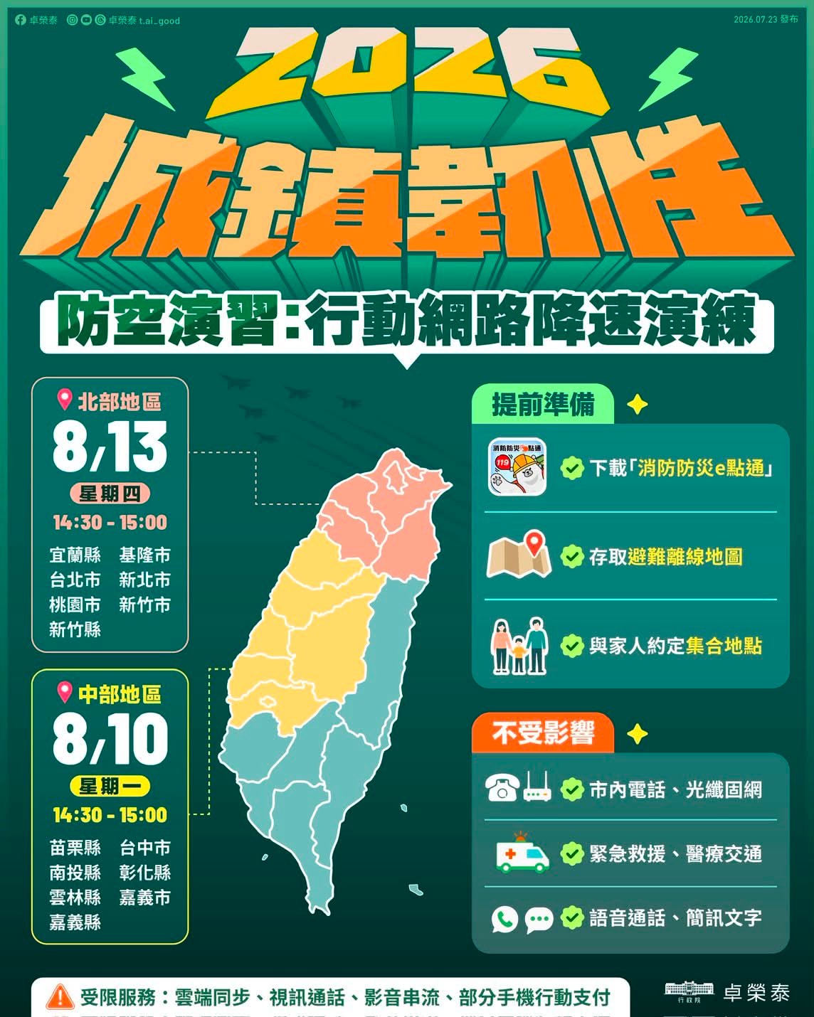 2026城鎮韌性-行動網路降速演練宣導海報