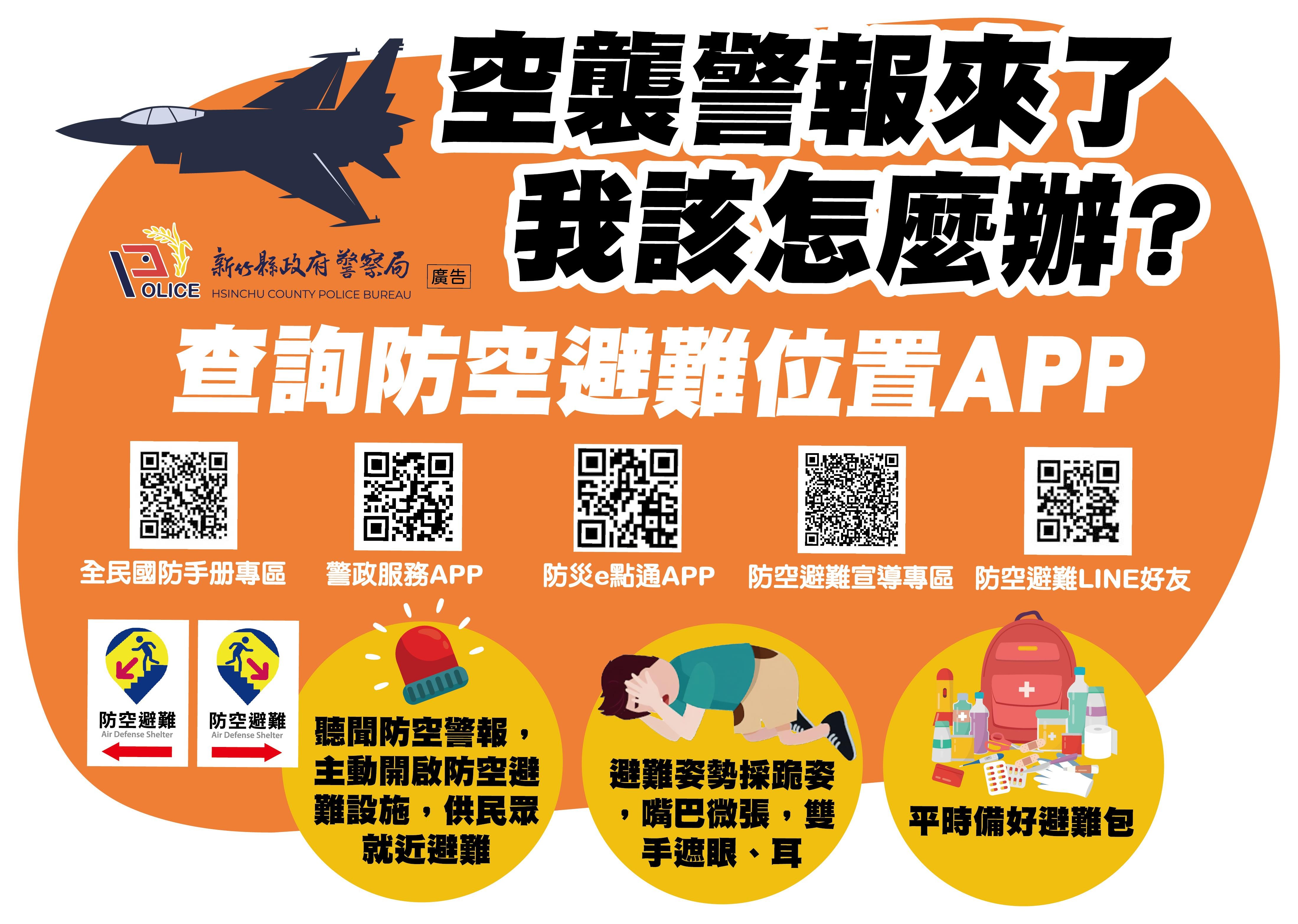 空襲警報應對措施宣導海報